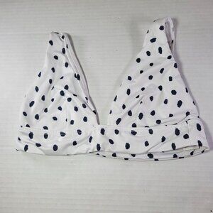 ASOS Design White & Navy Polka Dot Triangle Bikini Top Swimwear Size US 6